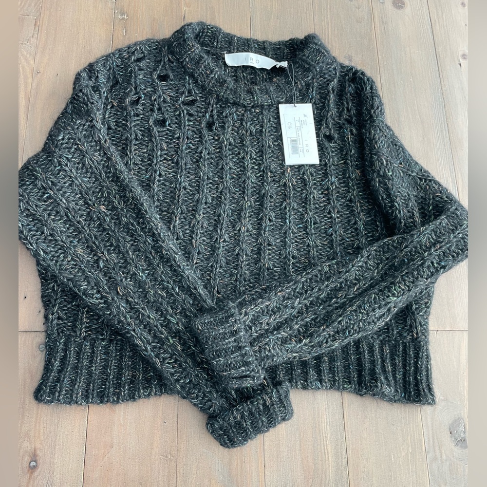 Iro Paris Multicolored Black Wool Sweater Nwt